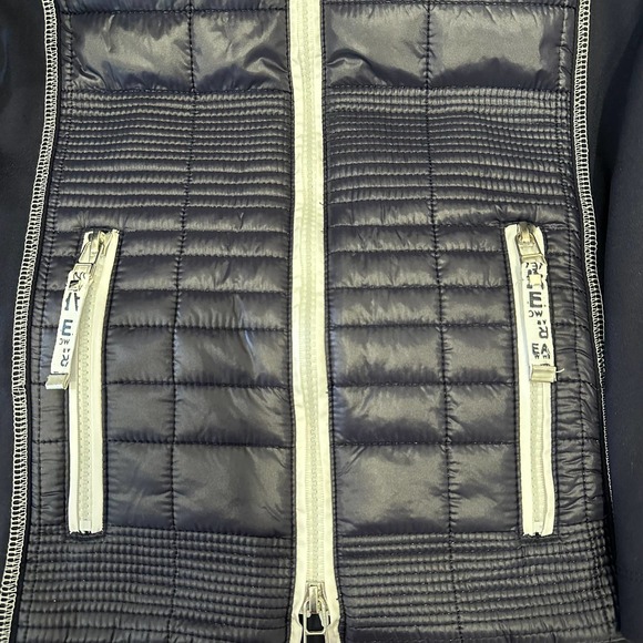 I'CONA Women's Size 10 Athleisure Hooded Jacket Navy Zip Sporty NWT - Picture 15 of 17